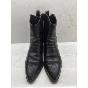 Vero Cuoio Womens Handcrafted in Italy Black Leather Ankle Boots Sz 5.5 Eur 36